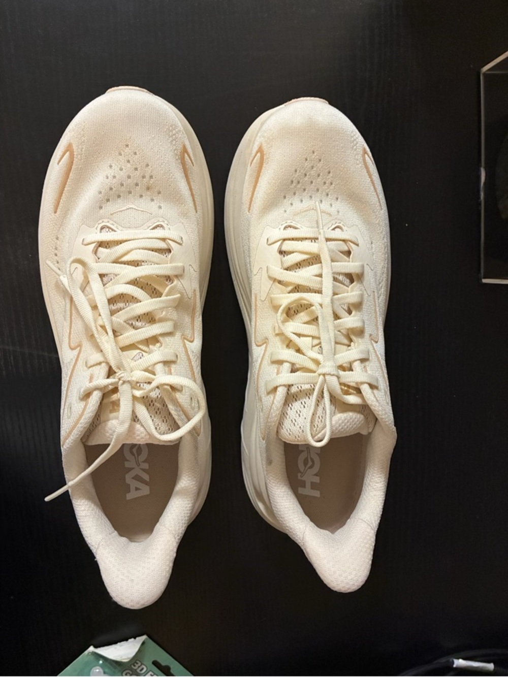Worn once! $140 OBO! Hoka Women's Cream/Beige Lightweight Running Sneakers